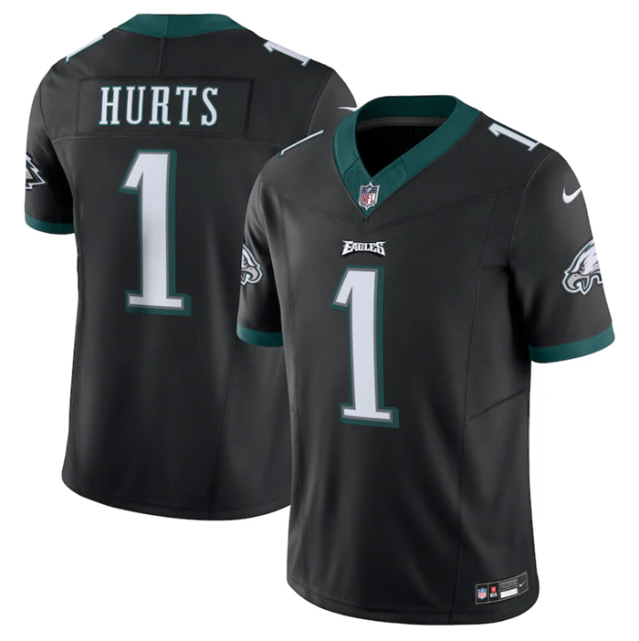 Philadelphia Eagles #1 Jalen Hurts Black 2023 F.U.S.E. Vapor Untouchable Limited Stitched Football Jersey